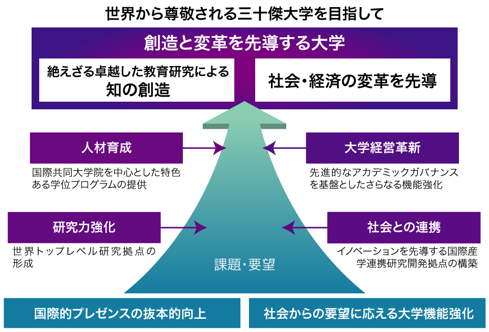 指定国立大学法人としての将来構想の図