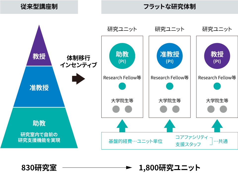 研究体制の戦略的トランジションの略図
